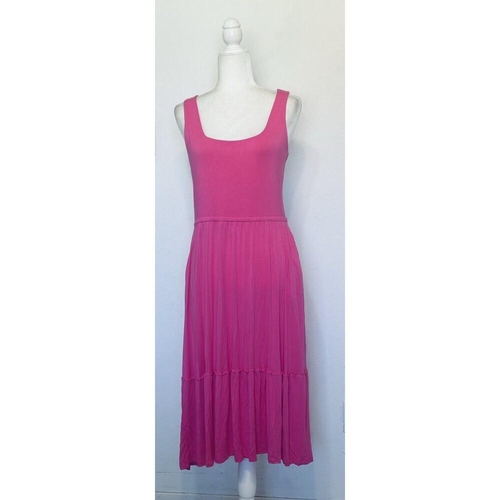 J Jason Wu Size SP Knit Pink Midi Dress w/ Shirred Hem Detail Boho Essential